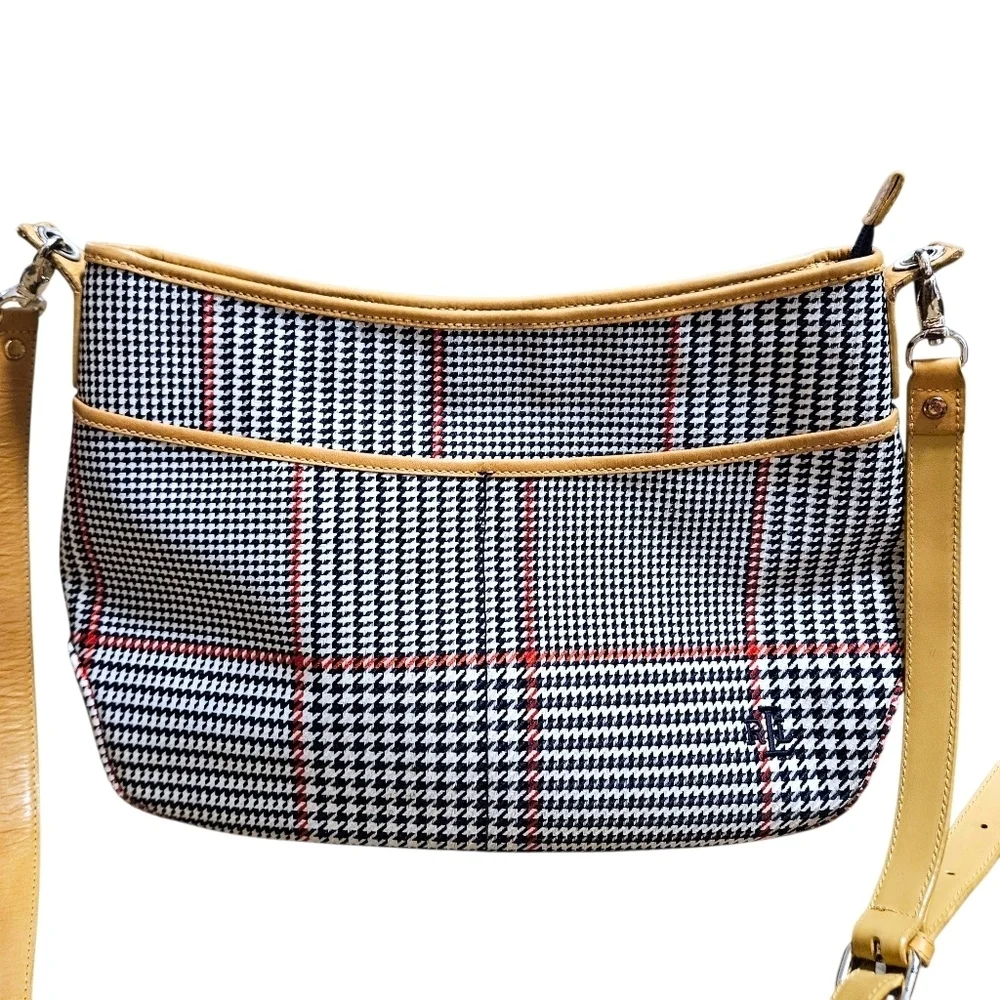 Ralph Lauren Houndstooth Shoulder Bag Purse Red White Blue Americana Preppy Y2K